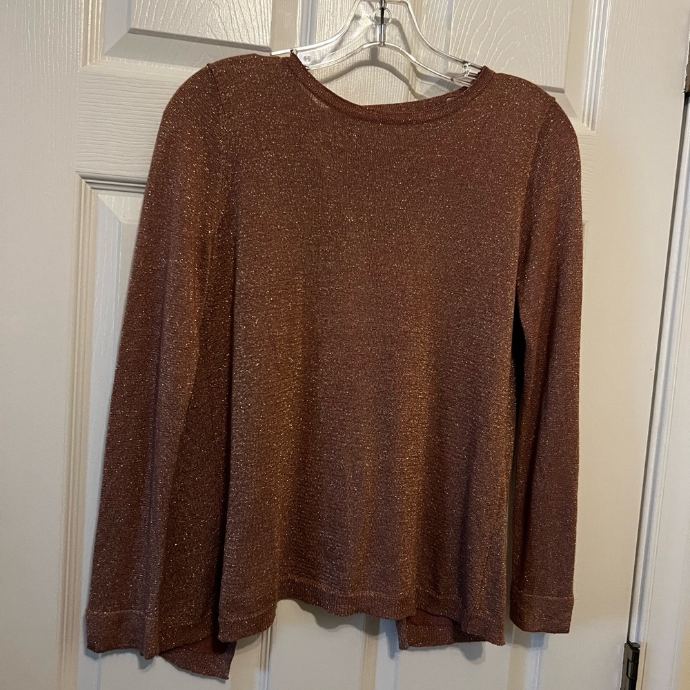 Zara Shimmering Brownish red Sweater/cardigan